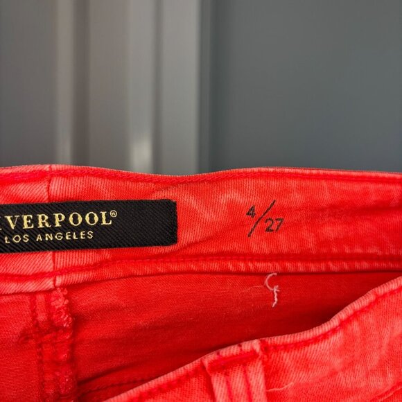 LIVERPOOL The Crop Jean Womens 4/27 Tomato Stretch 5 Pocket - Picture 4 of 6